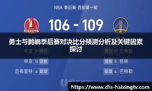 勇士与鹈鹕季后赛对决比分预测分析及关键因素探讨